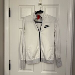 Nike White Bomber Jacket with Minimalist Design
